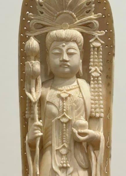 ナリトラ　東洋彫刻 古龍作 観音像 高さ約30.5cm