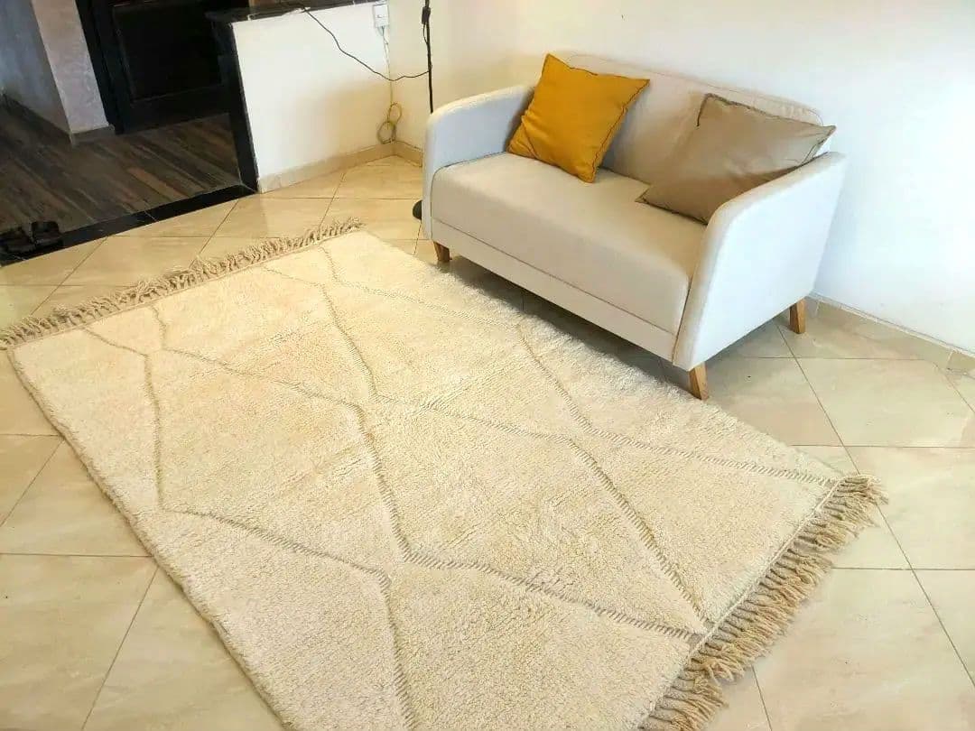 極上-モロッコホワイトベニワレン-No.15（157×238cm）