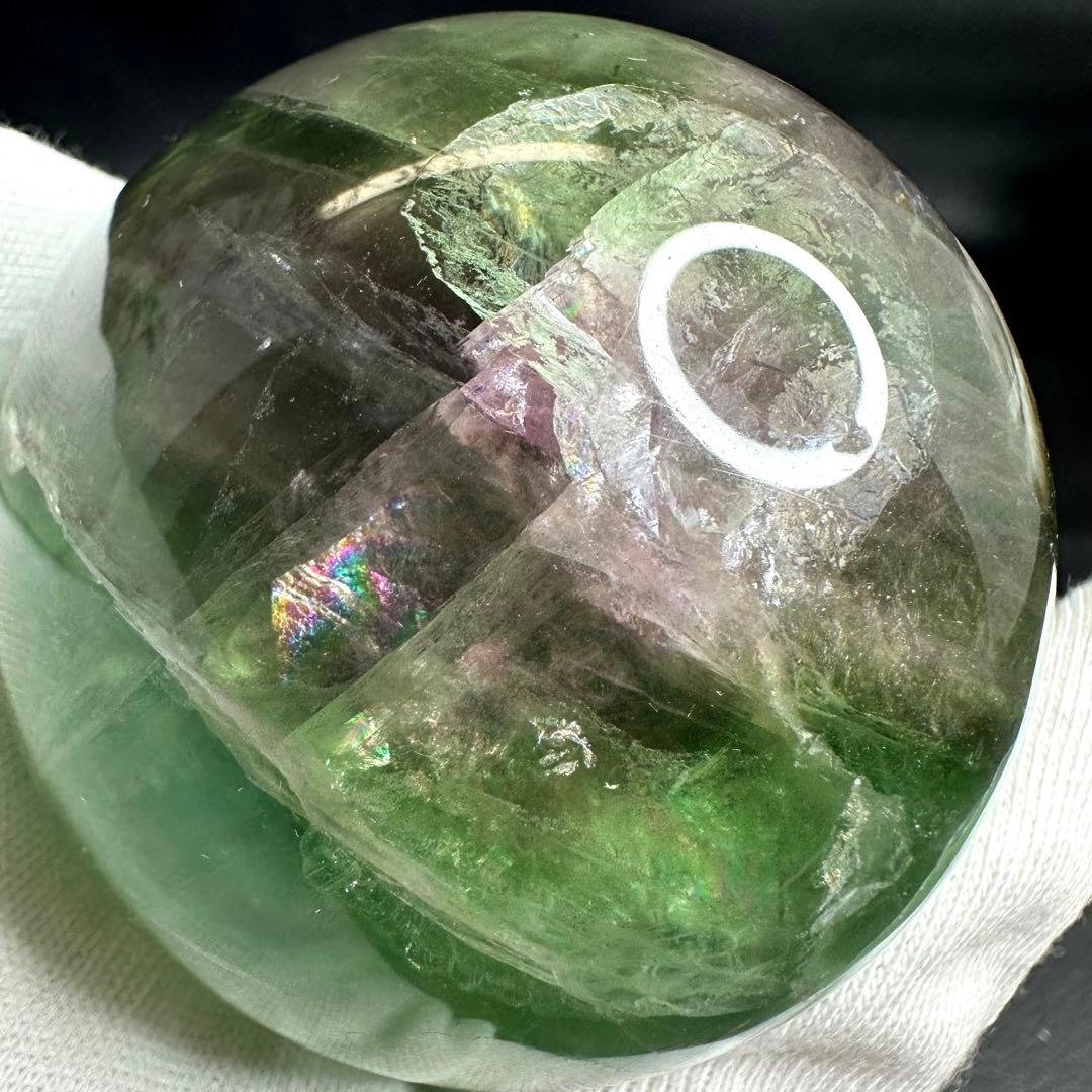 レインボー☆フローライト 丸玉☆ 癒しパワーパワーストーン☆天然石　原石A727