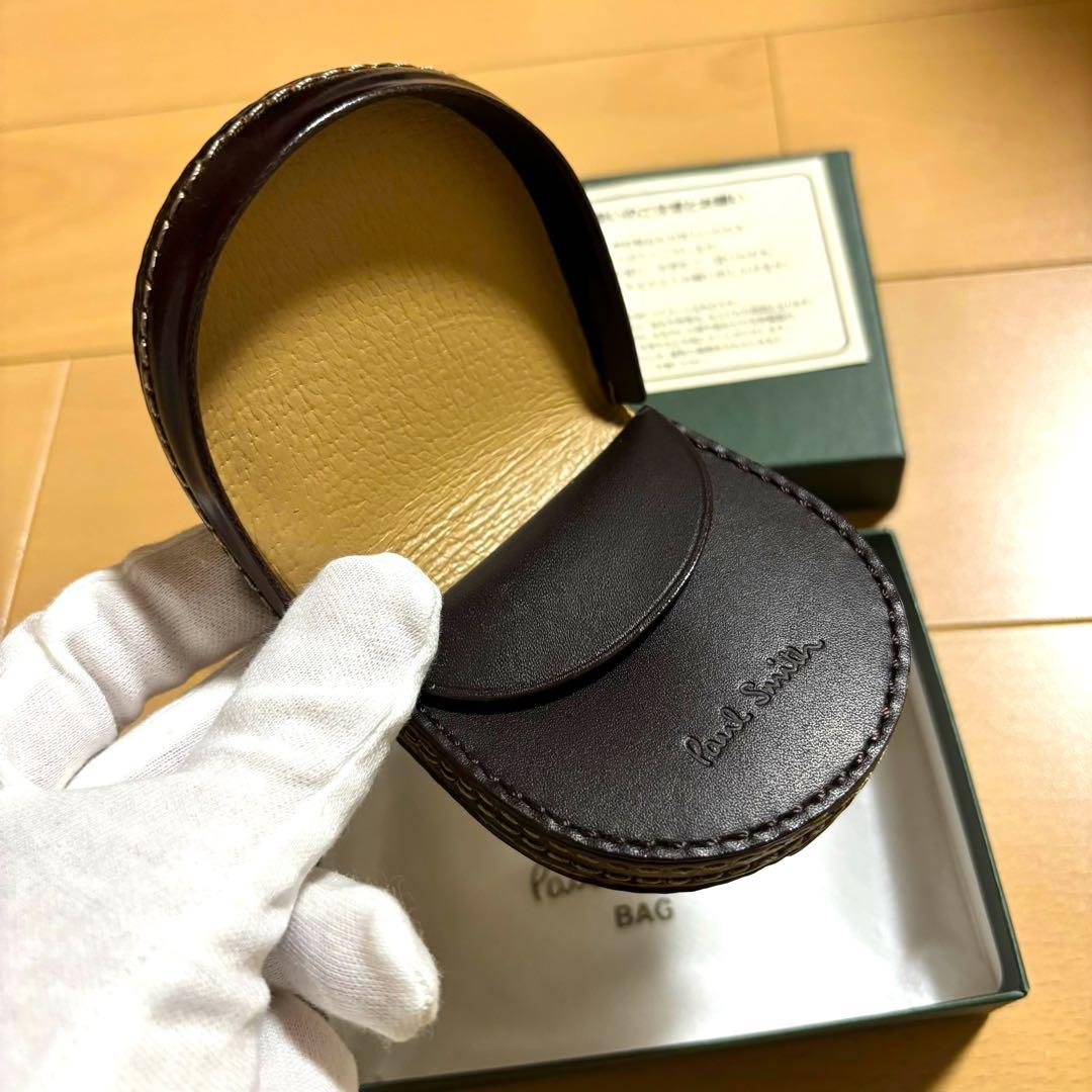 Paul Smith コードバン　馬蹄型　ケース　ダークブラウン　新品