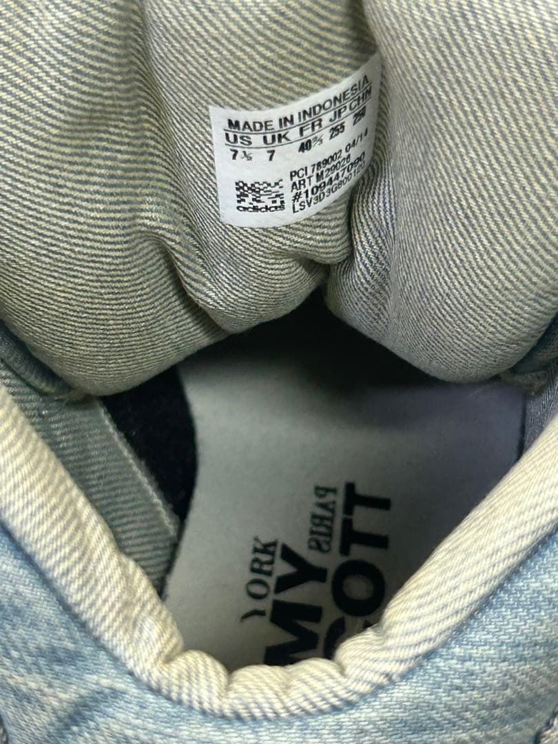 adidas デニム ハイカットスニーカー　ジェレミースコット　US7 1/2