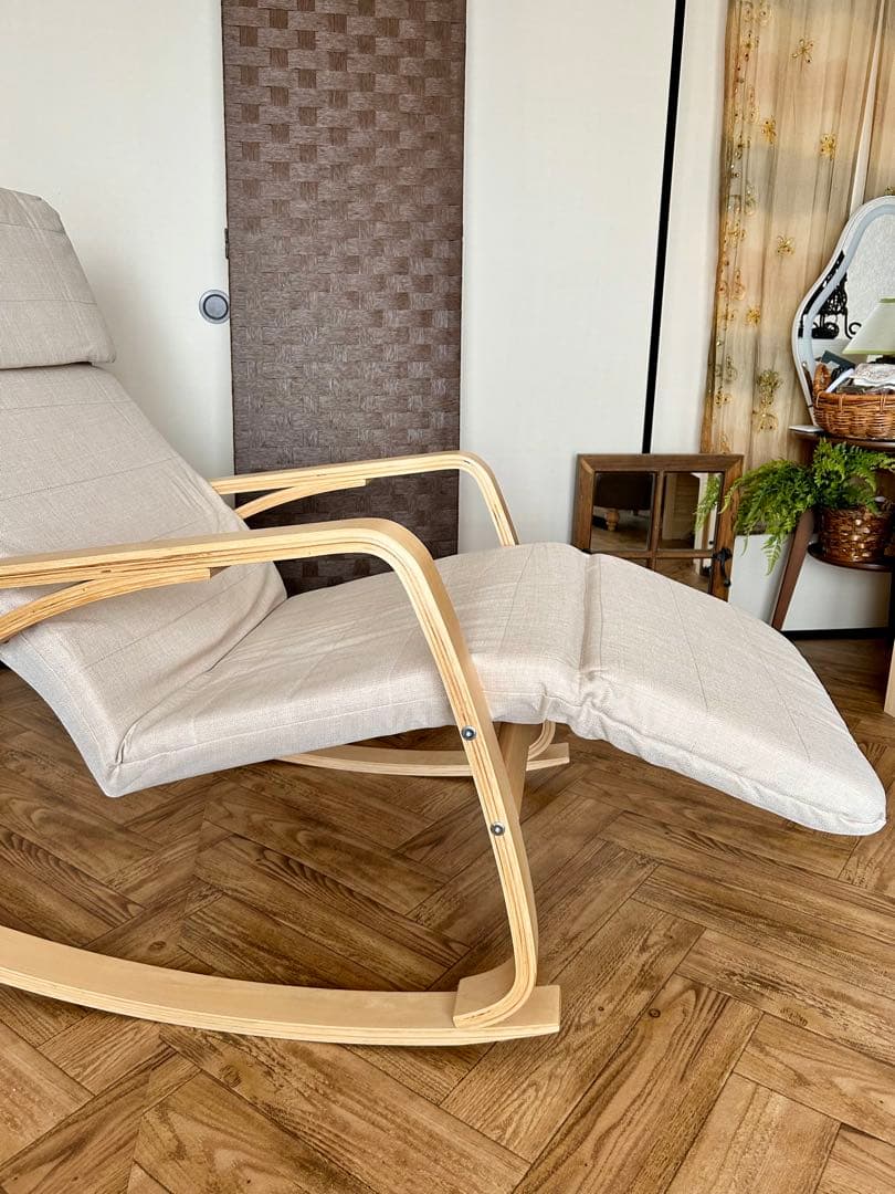 【新品未開封】ロッキングチェア フットレスト5段階調整　木製フレーム