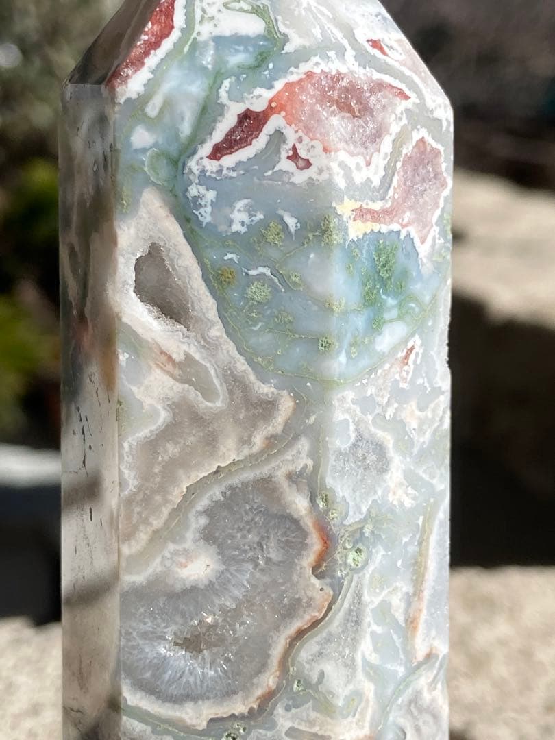 【子宝・健康・長寿・癒し】MR89 ピンクモスアゲートタワー⭐️ピンクジオード