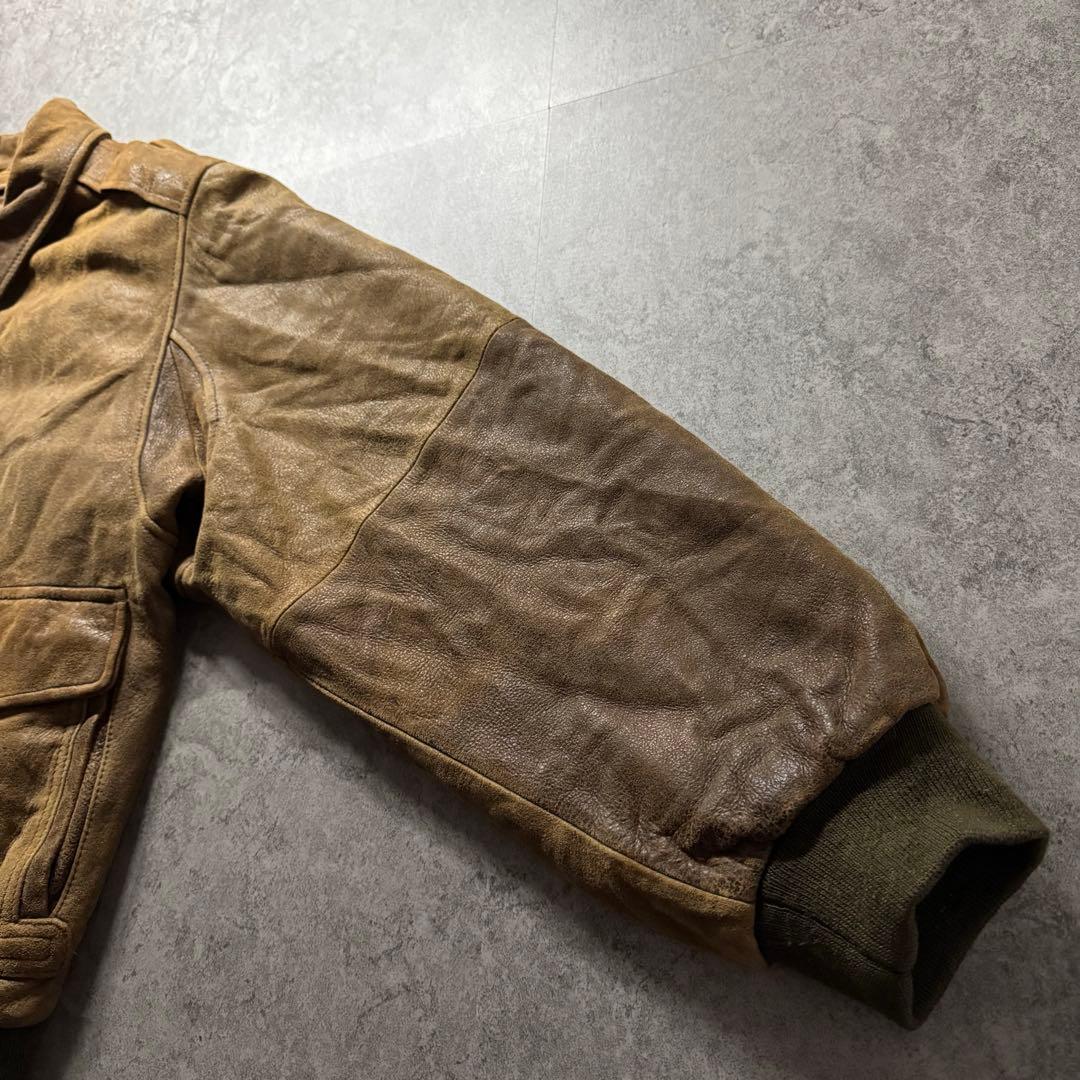 【90s vintage】フライトジャケット　L A2 シンサレート　本革　短丈
