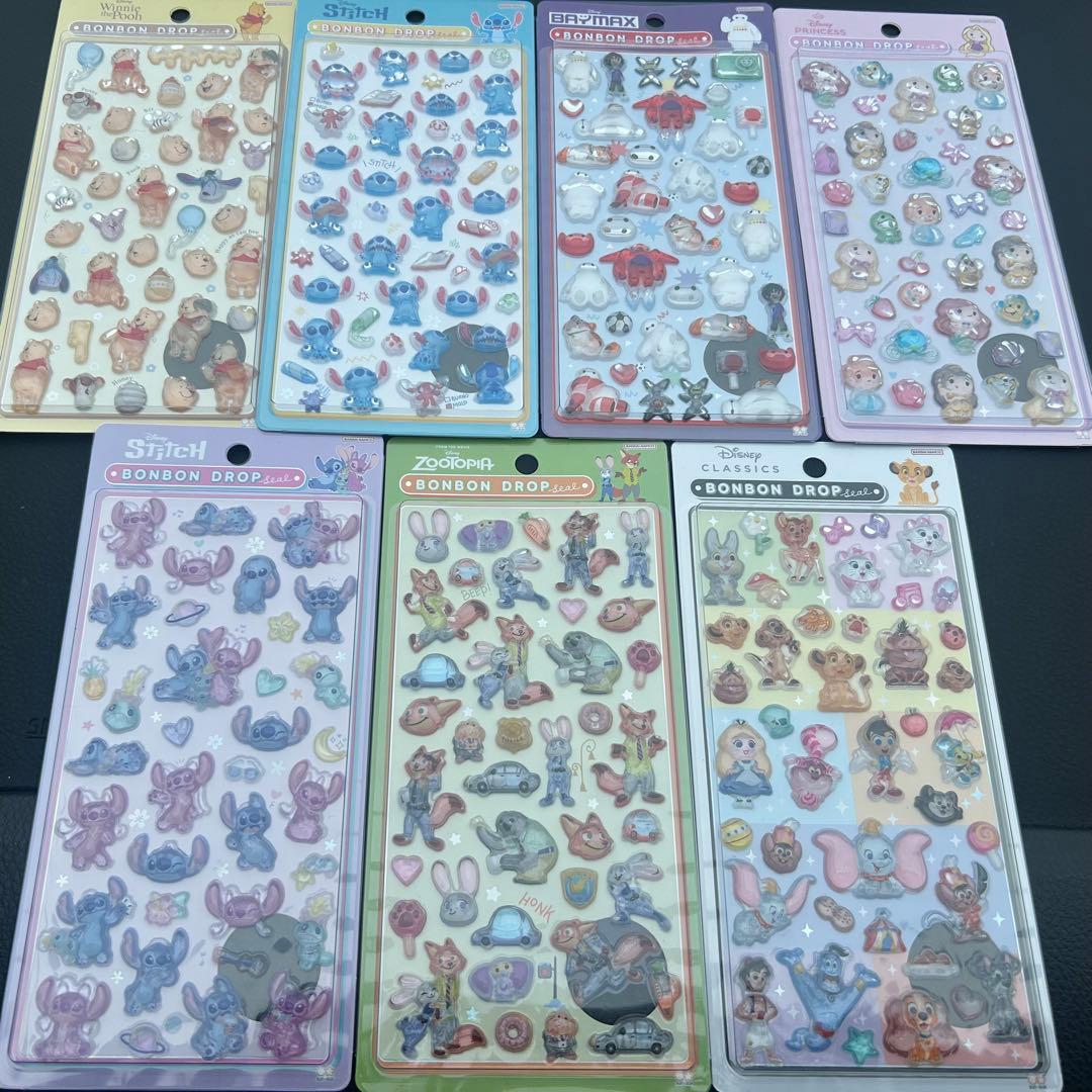 【正規品】ディズニー ボンボンドロップシール 7枚セット