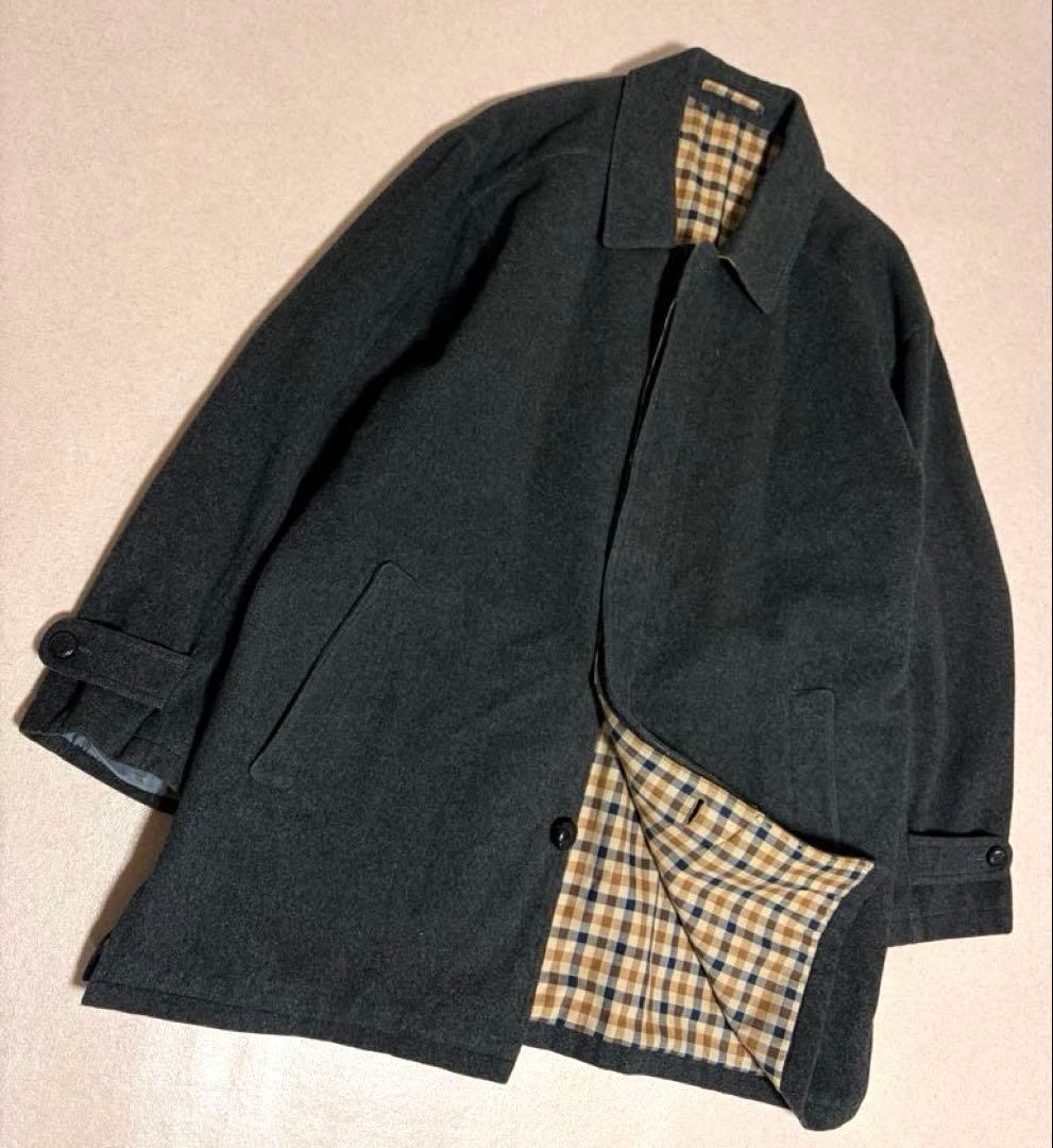 Aquascutumメルトンウール バルマカーンコート ステンカラーコート