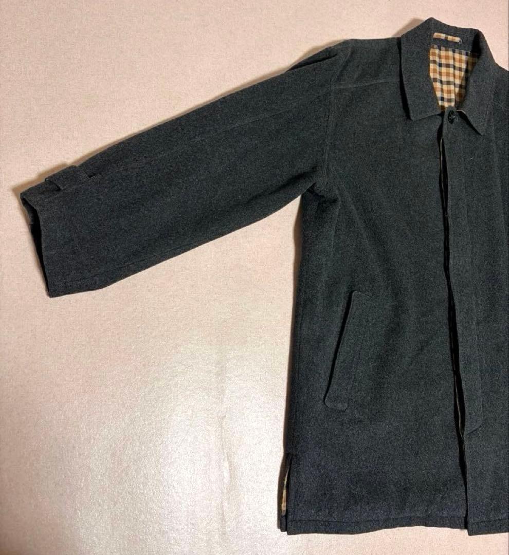 Aquascutumメルトンウール バルマカーンコート ステンカラーコート