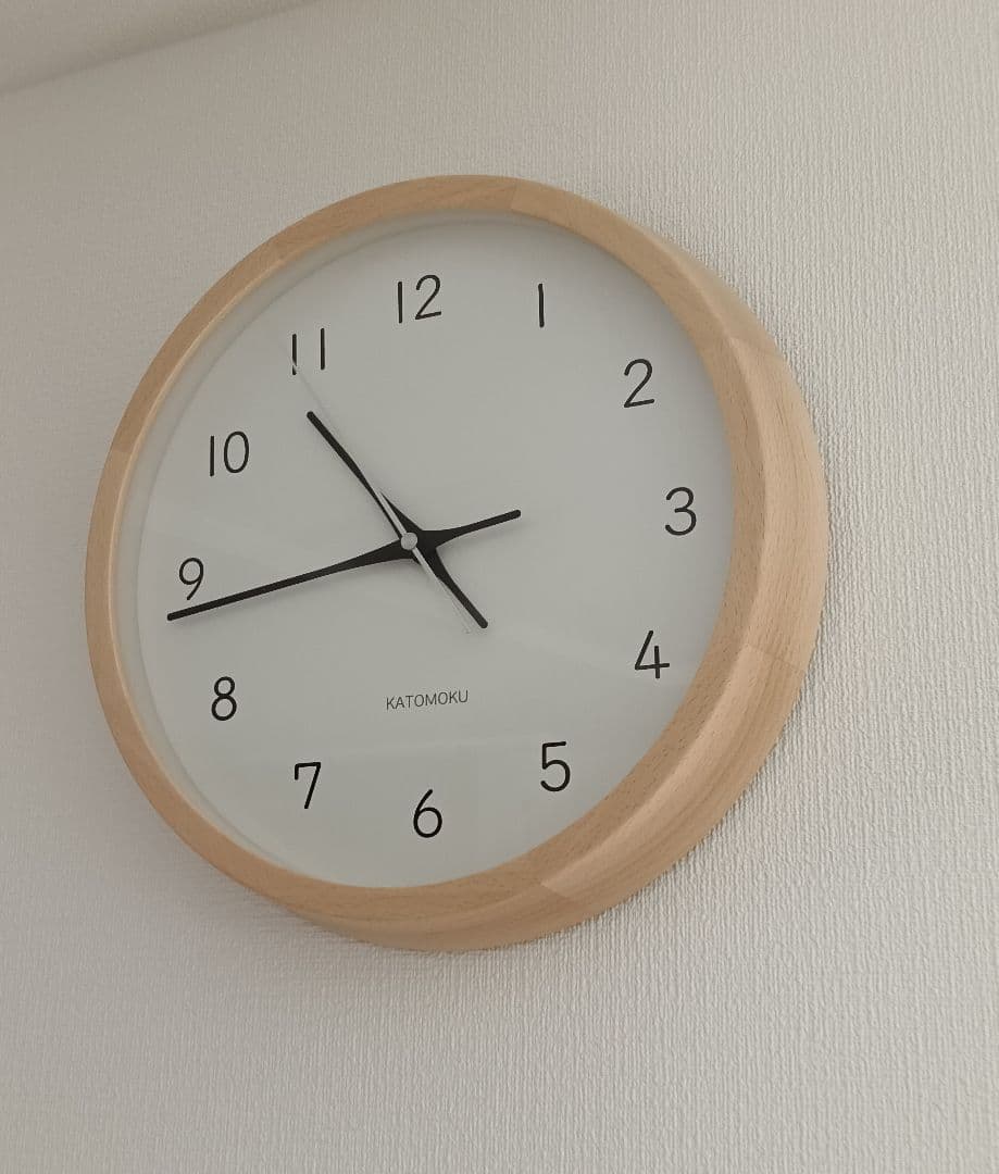 美品KATOMOKUカトモクmuku clock13電波時計ナチュラル2/8まで