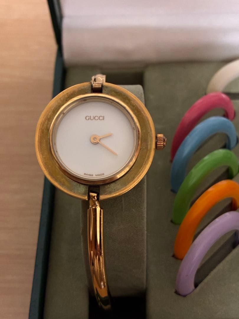 GUCCI グッチ チェンジベゼル ホワイト文字盤 ゴールド