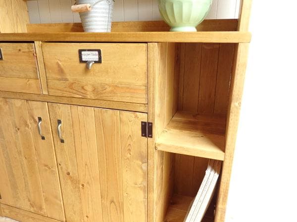 サイズ、デザインオーダー可！２引出観音扉キャビネット●ナチュラルブラウン受注製作