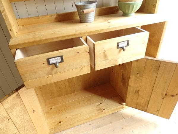 サイズ、デザインオーダー可！２引出観音扉キャビネット●ナチュラルブラウン受注製作