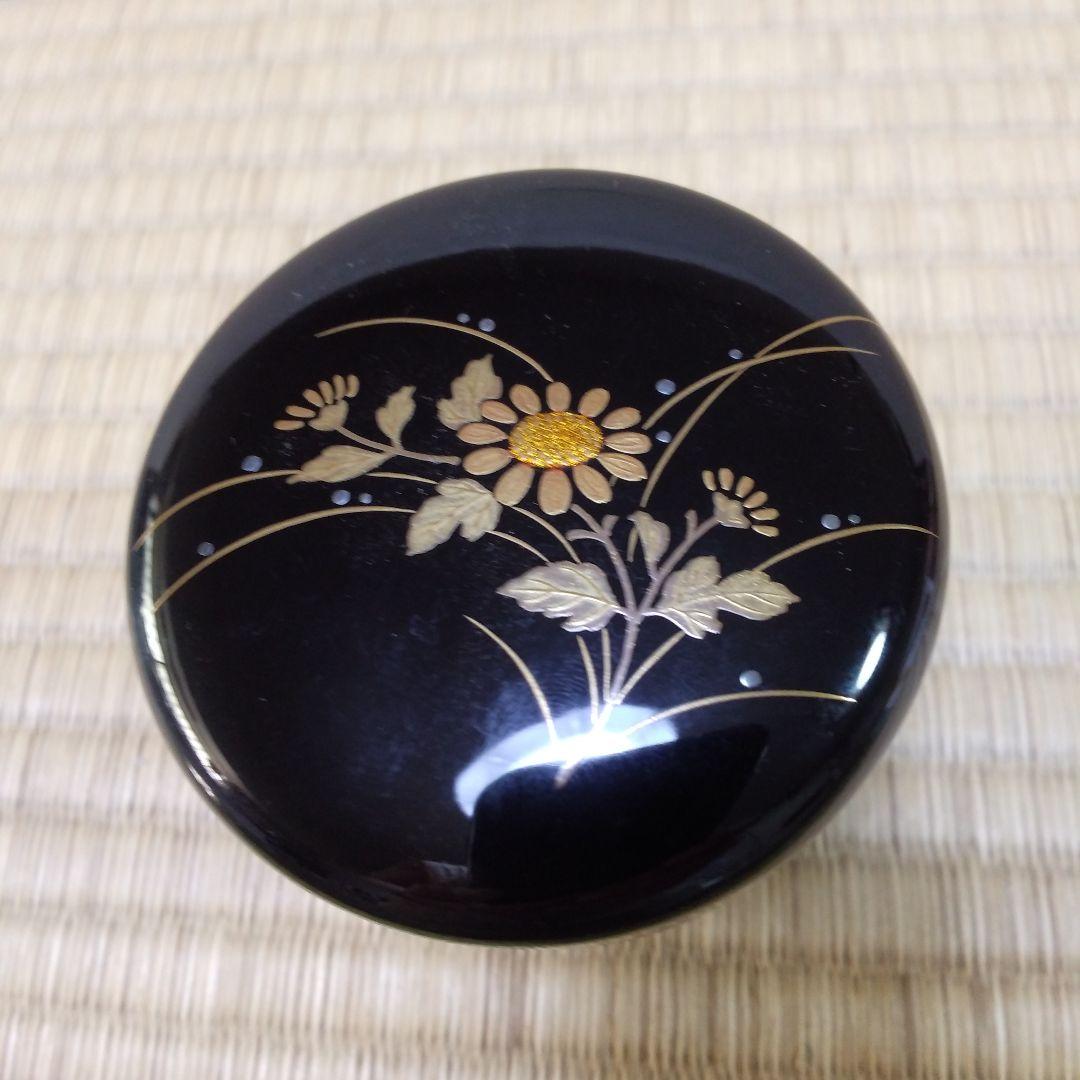 茶道具 草花蒔絵 中棗 山中塗 耕峰 作