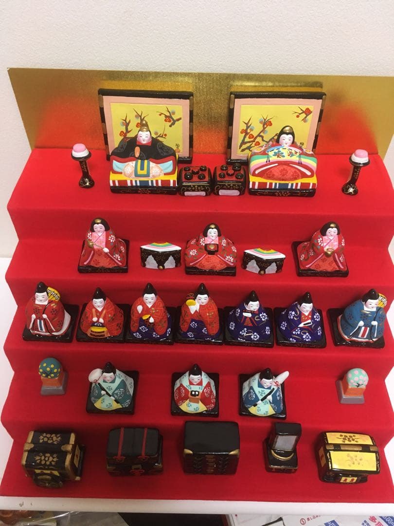 土人形　雛15人揃い　入手困難