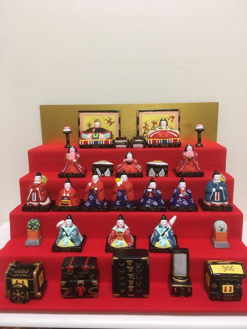 土人形　雛15人揃い　入手困難