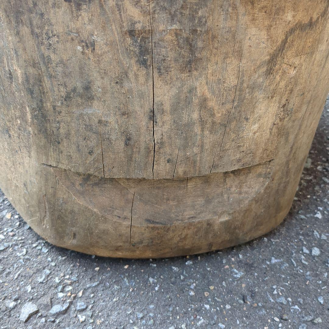 アンティーク　臼　木製　ガーデニング　インテリア　レトロ　工芸　民芸