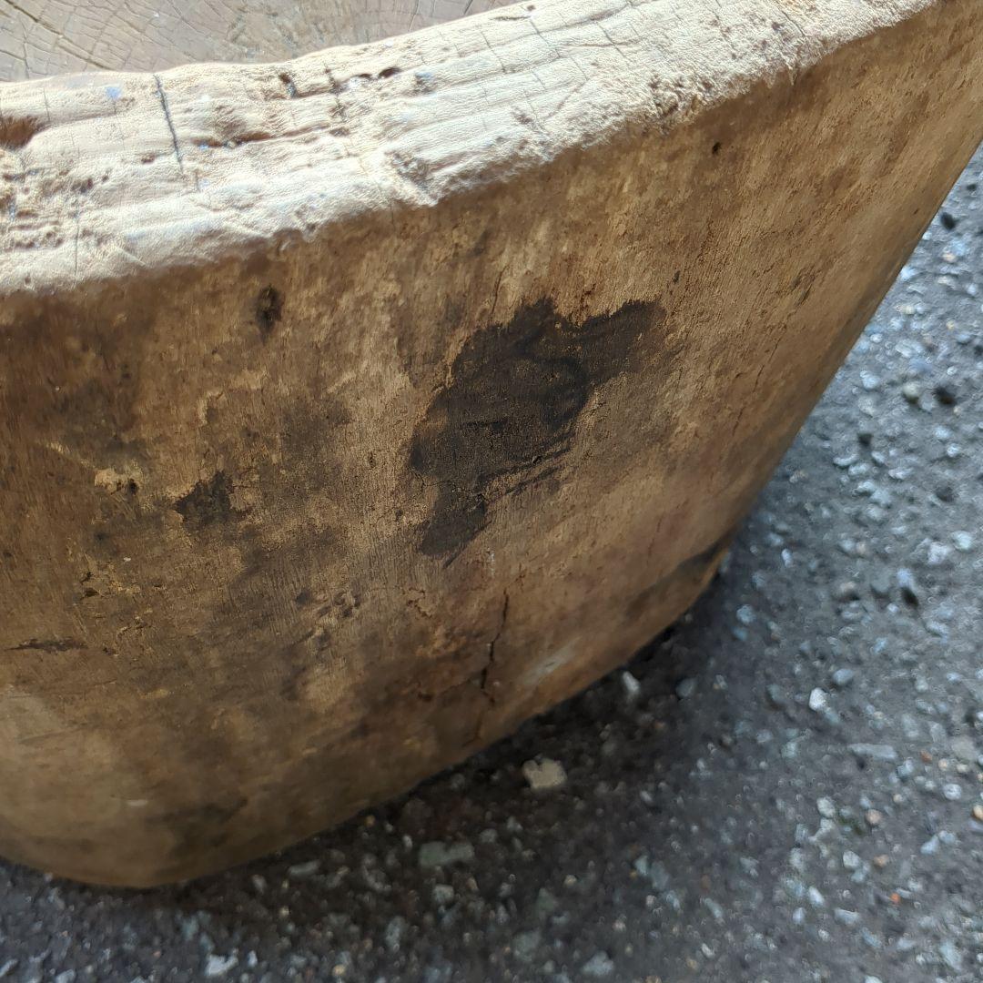 アンティーク　臼　木製　ガーデニング　インテリア　レトロ　工芸　民芸