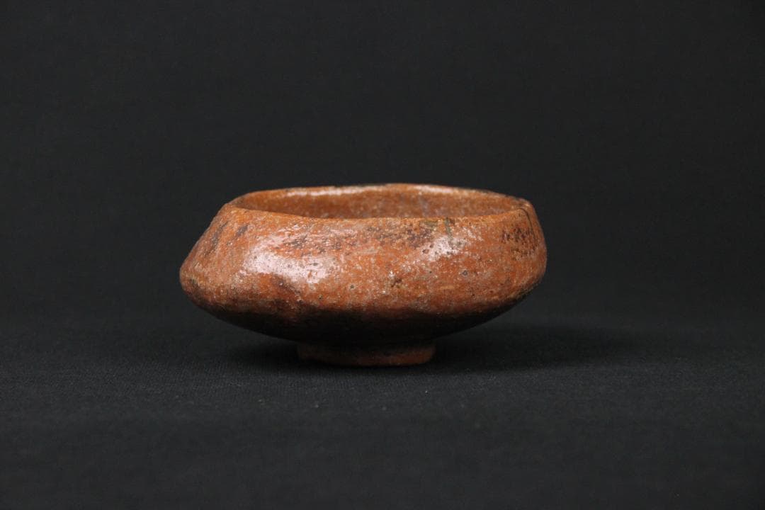 楽焼　焼締茶碗　花押款　時代物　抹茶碗　茶道具 仕覆付 EN5-20