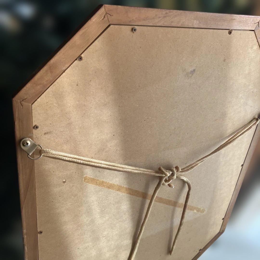 八角形 壁掛けミラー 装飾フレーム アンティーク調 ヴィンテージ