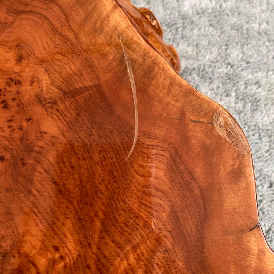 瘤杢目材　一枚板　鳥眼杢　座卓　高級テーブル　花台　トンカツ風