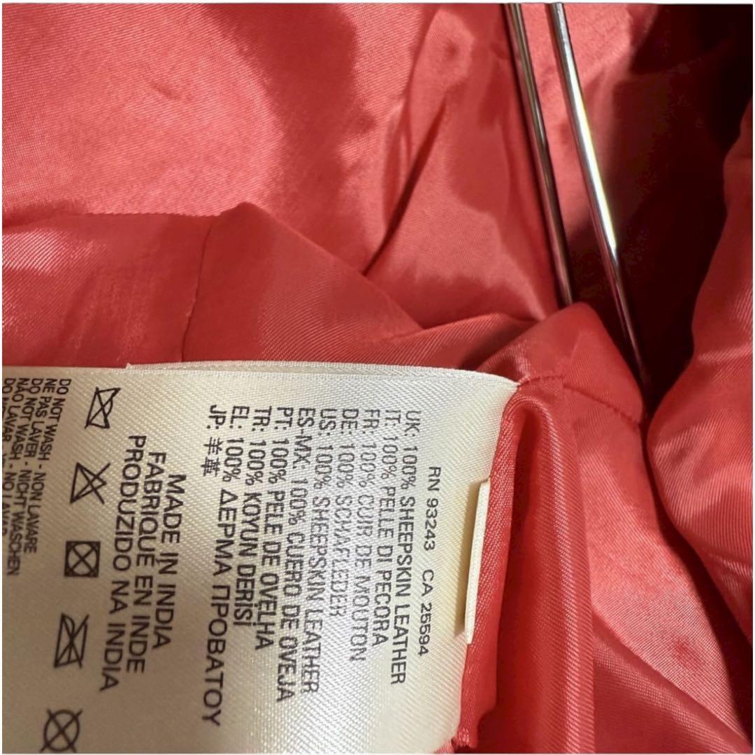 DIESEL ディーゼル　シープスキンライダースジャケット　羊革　パンチング　赤