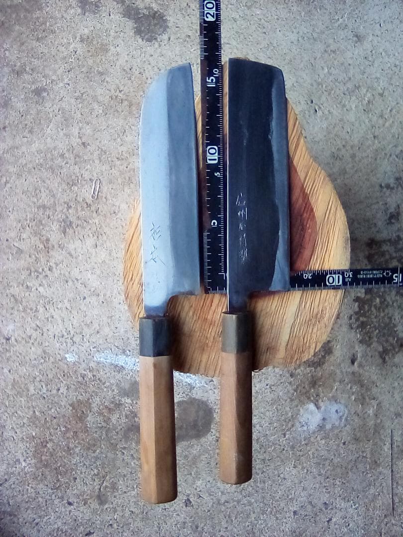 中古包丁　杉本、薄刃、水牛柄　信州屋、菜切り