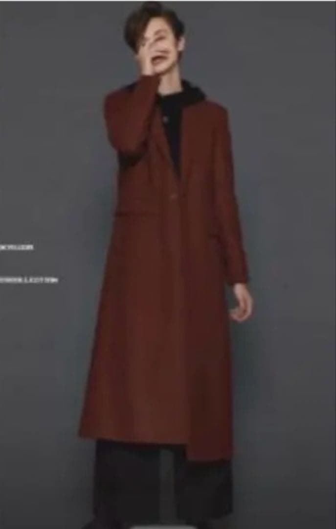 美品　SHAREEF LONG COAT シャリーフロングコート ダークオレンジ