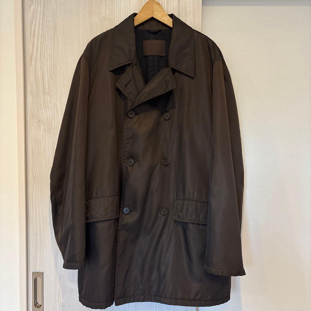 90s PRADA ダブルブレストコート　ダークブラウン