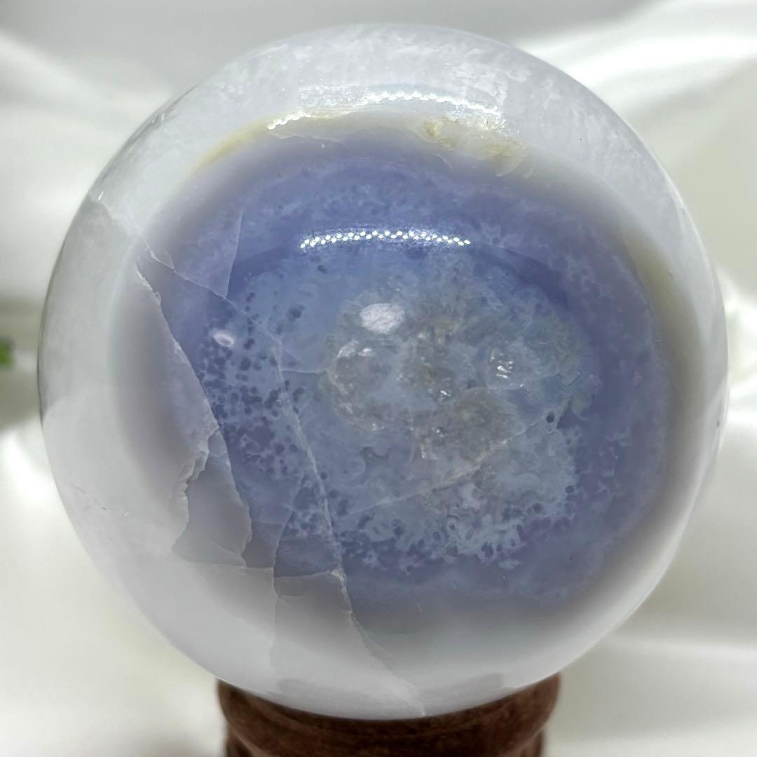 【天然石】ブルーレースアゲート 丸玉◆スフィア￼￼