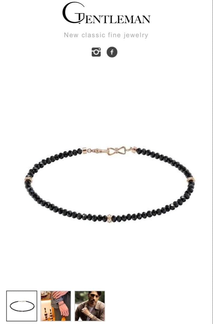 GENTLEMAN K18PG ブラックスピネル ブレスレット