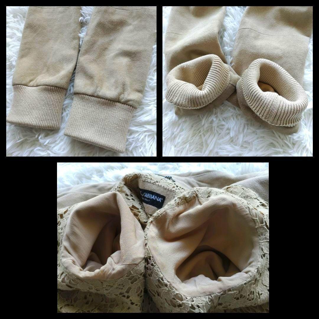 希少 DOLCE＆GABBANA定価30万羊革レザージャケットシルク混36S