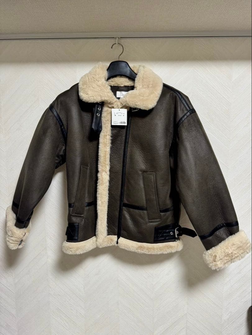 【美品】LIBJOIE ダークブラウン レザー ファー付きジャケット