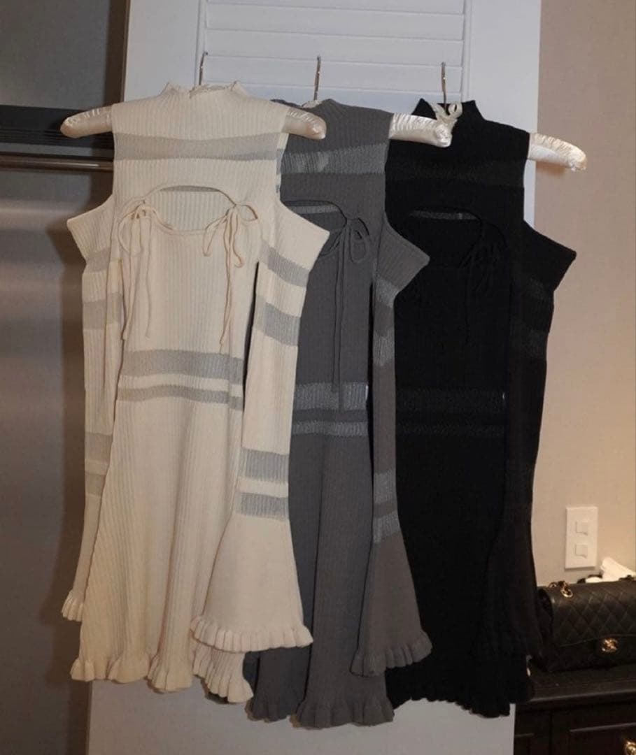 ワンピース amerge sheer ribbon feminine onepiece