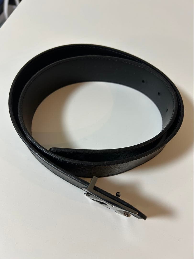 美品✨　ルイヴィトン サンチュール モノグラム　ブラック　LVイニシャル　ベルト