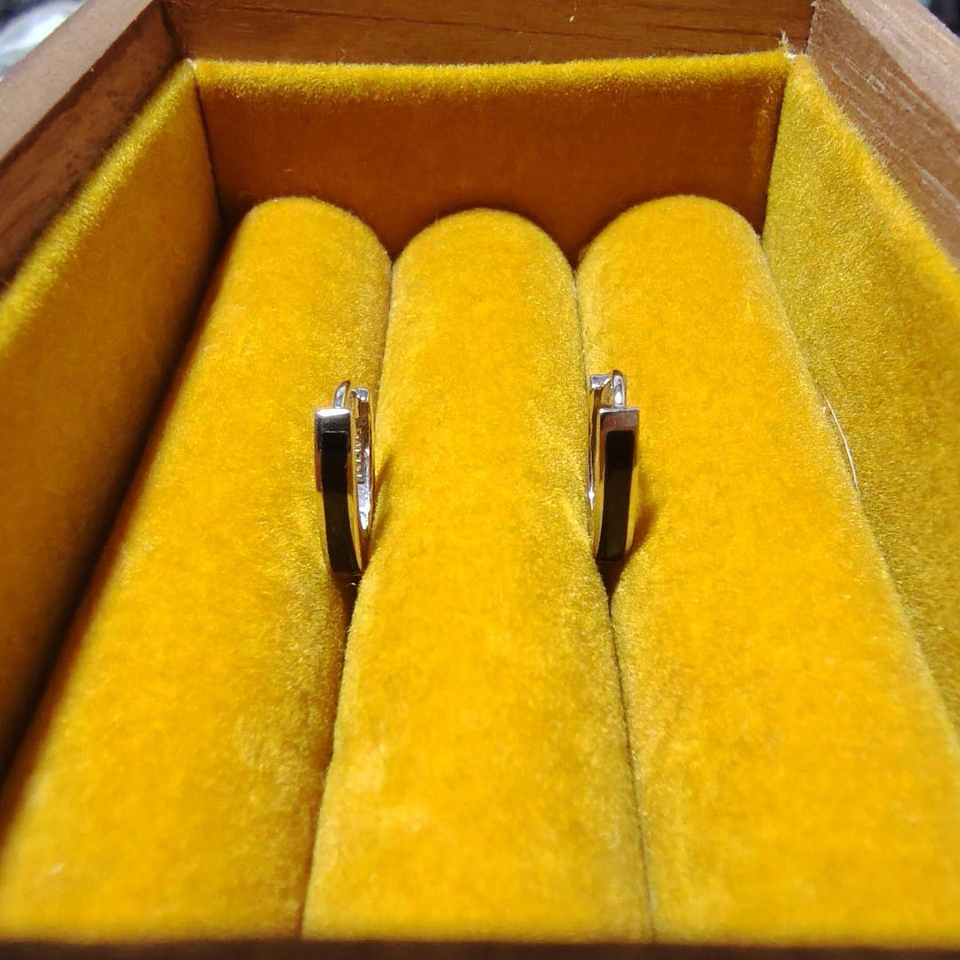 ⭕*K様 埋め込みオニキス 中折れ フープ ピアス14KWG