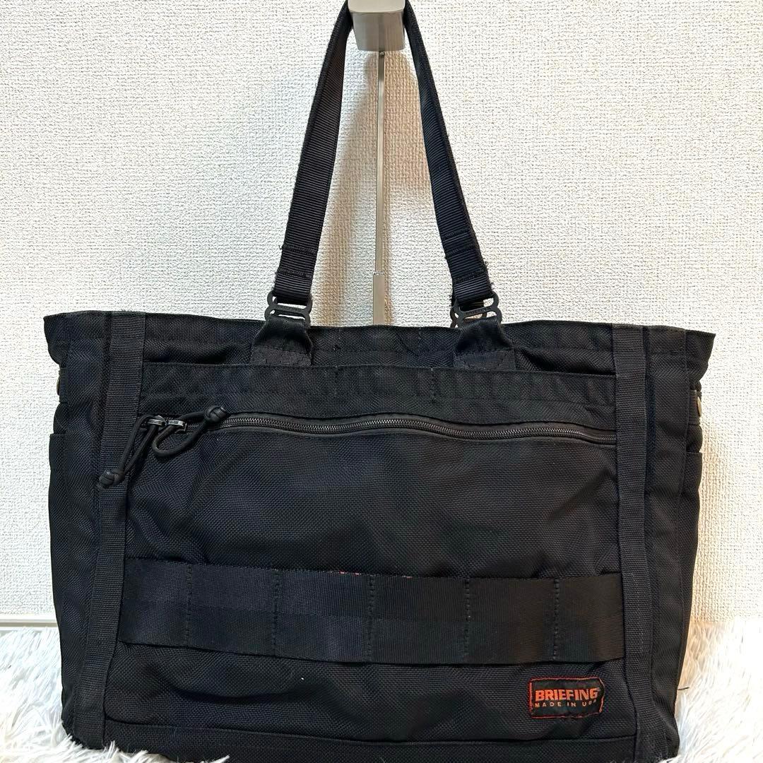 【人気✨A4可/大容量】ブリーフィング　トートバッグ　肩がけ可　ブラック　良品