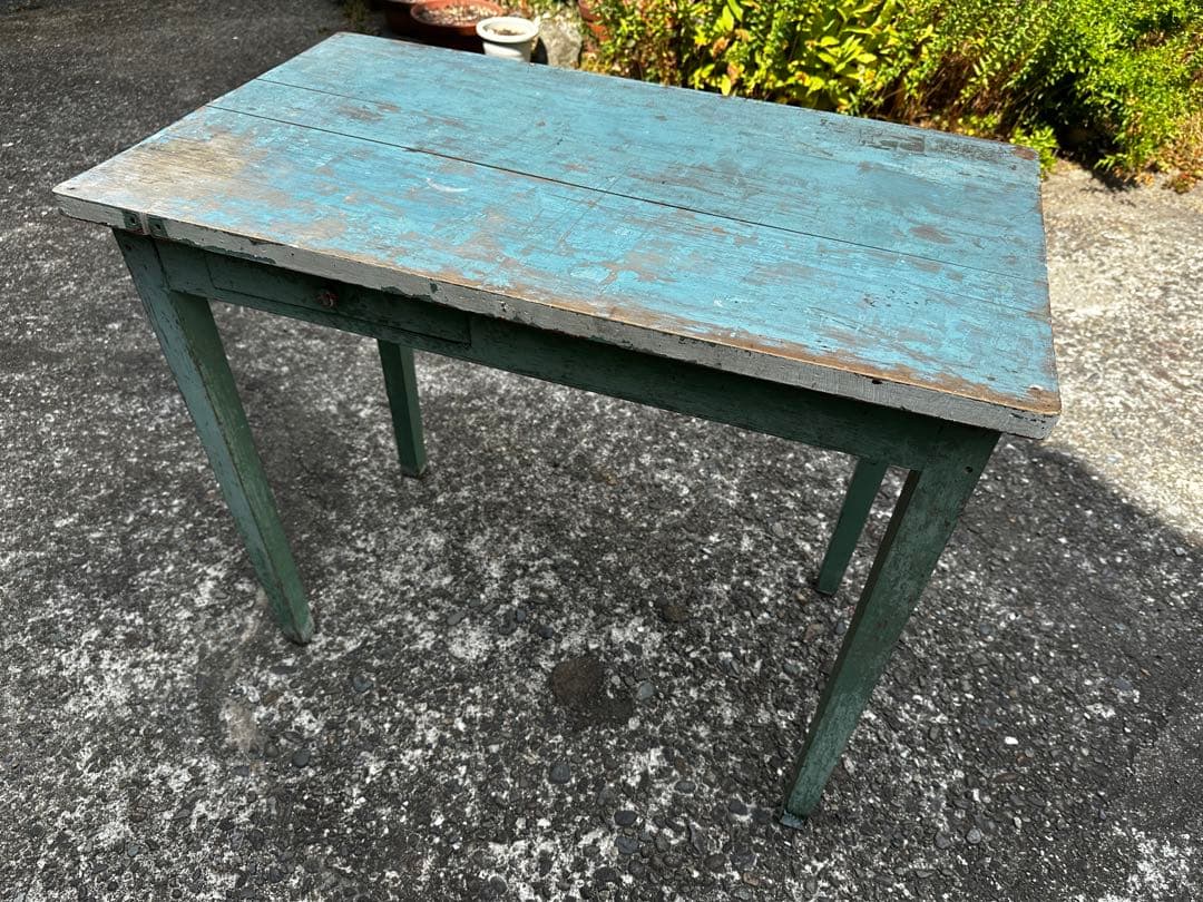 フランスアンティーク木製テーブル 引き出し付き/作業台/1人用/デスク/机