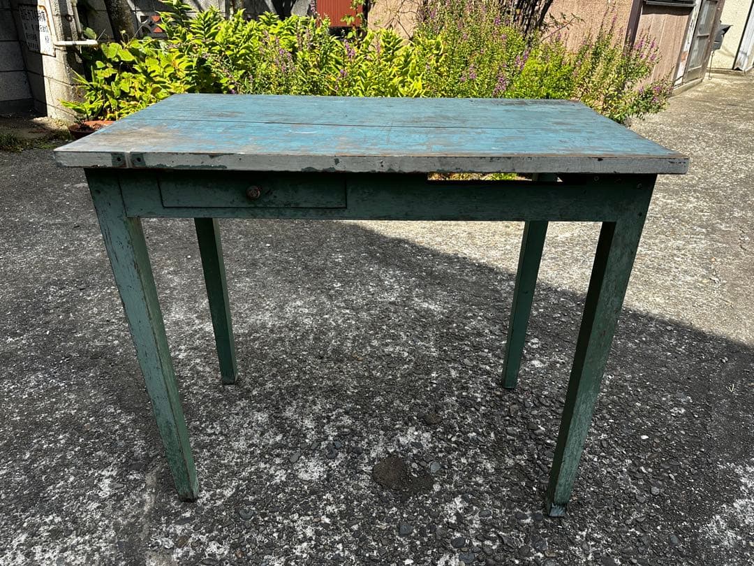 フランスアンティーク木製テーブル 引き出し付き/作業台/1人用/デスク/机