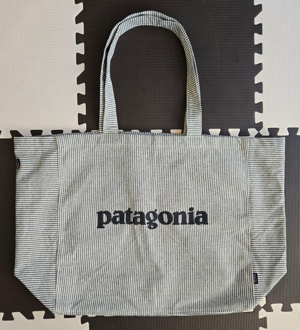パタゴニア リサイクルマーケットトート FIFS ストライプ ホワイト グレー