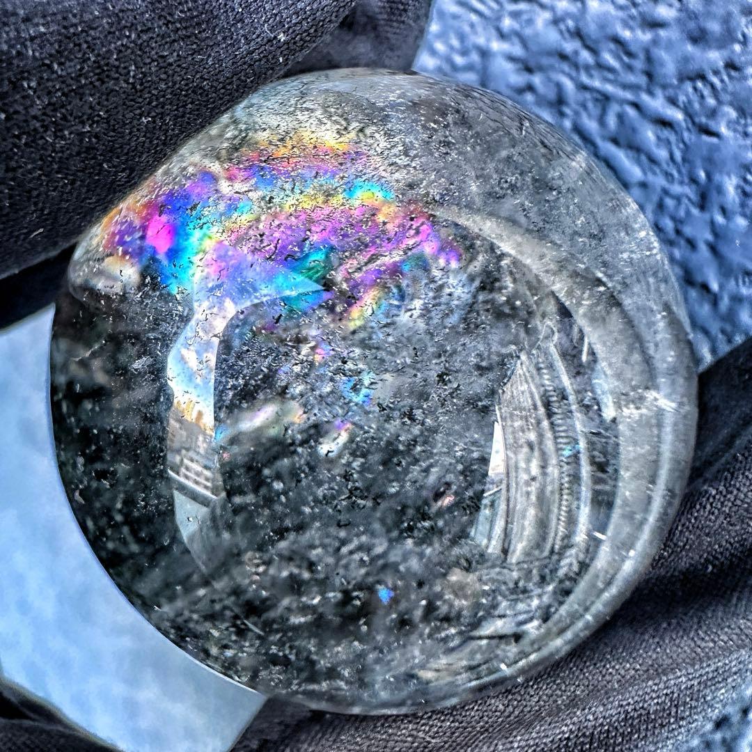 爆アレ❗️レインボー☆ガーデンクォーツ インクォーツ庭園水晶 丸玉 水晶A1323