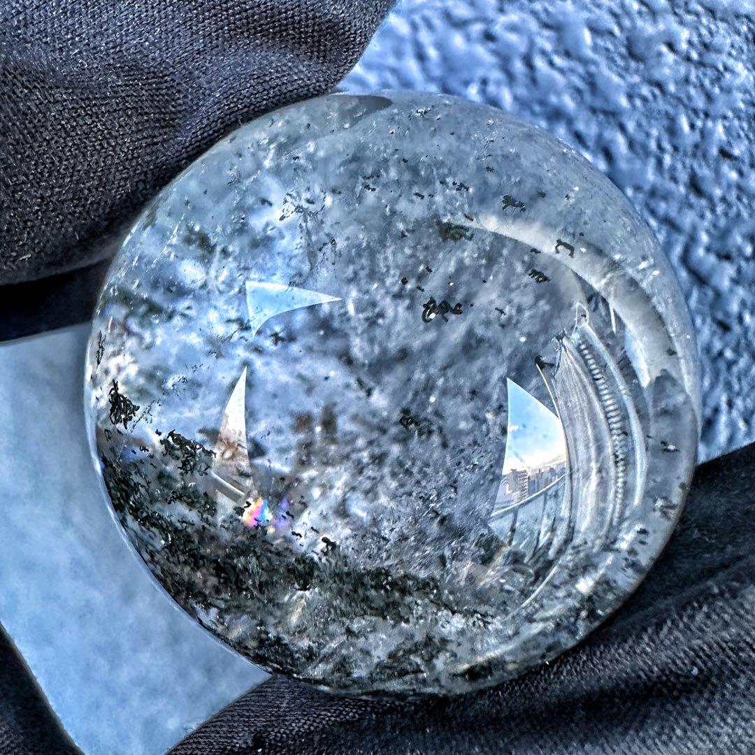 爆アレ❗️レインボー☆ガーデンクォーツ インクォーツ庭園水晶 丸玉 水晶A1323