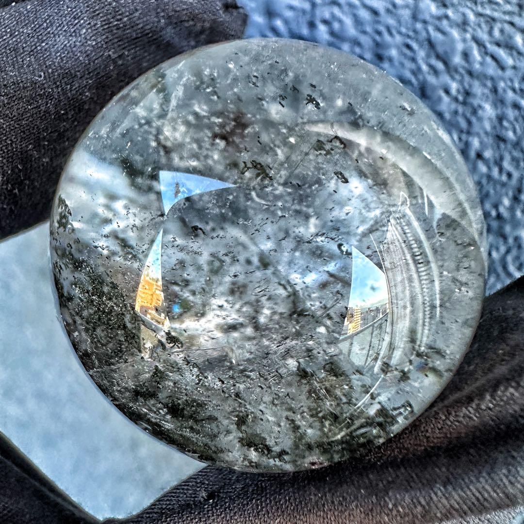 爆アレ❗️レインボー☆ガーデンクォーツ インクォーツ庭園水晶 丸玉 水晶A1323