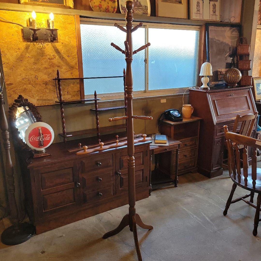 レトロ　ヴィンテージ木製 ポールハンガー コートハンガー