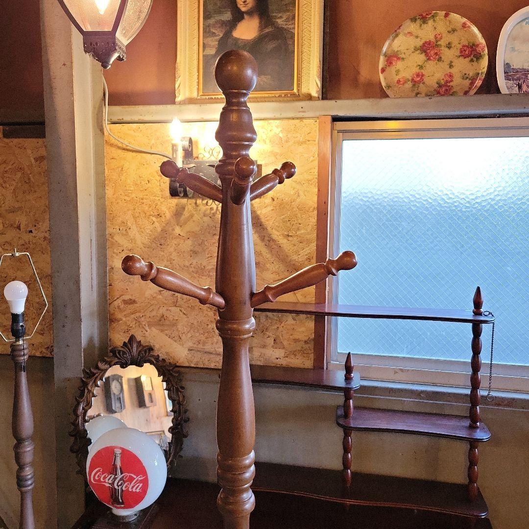 レトロ　ヴィンテージ木製 ポールハンガー コートハンガー