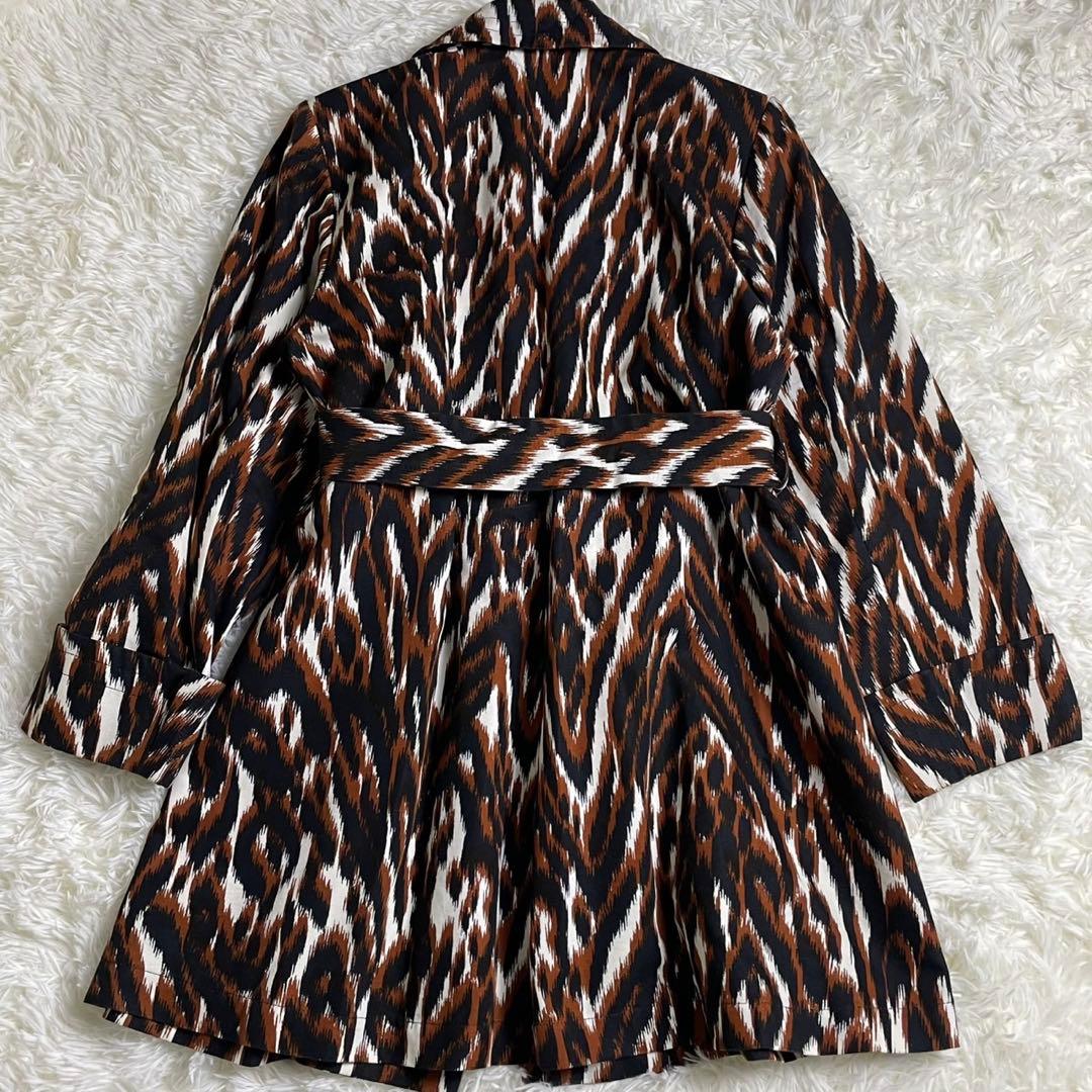 イヴ・サンローラン ベルテッド コートジャケット 総柄 カシュクール風