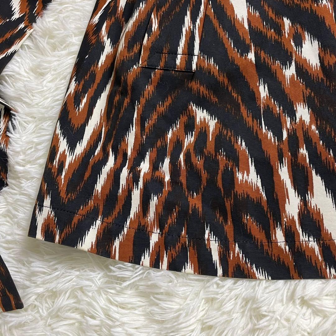 イヴ・サンローラン ベルテッド コートジャケット 総柄 カシュクール風