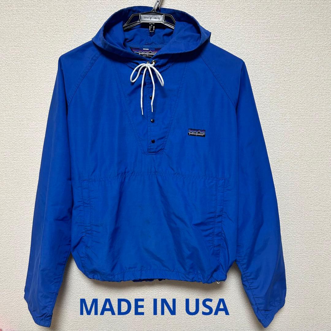 【80s 米国製】 PATAGONIAバギーズプルオーバー　ブルー　Mサイズ