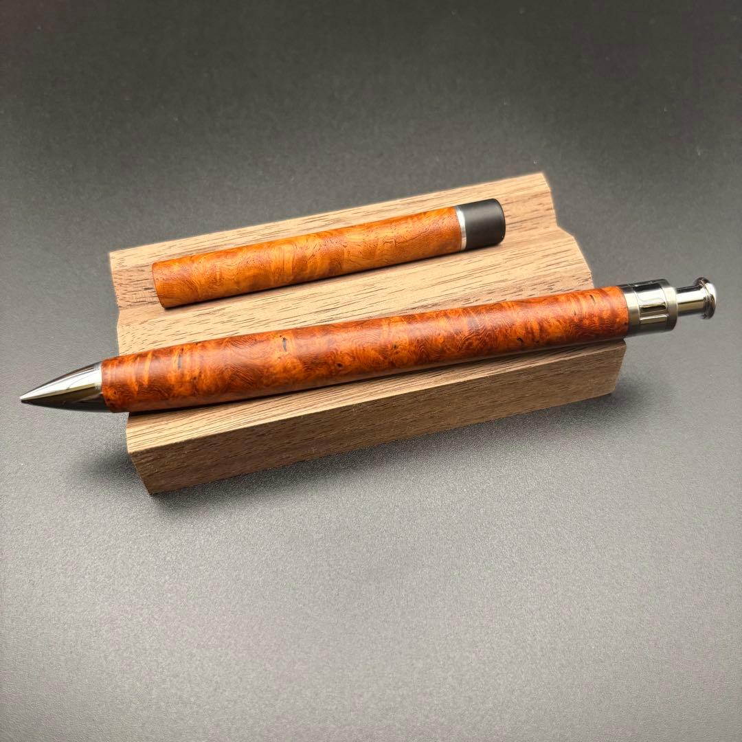 工房楔　ペンシル楔　花梨こぶ杢0.5mm、芯ケース、0.5mm固定式口金セット