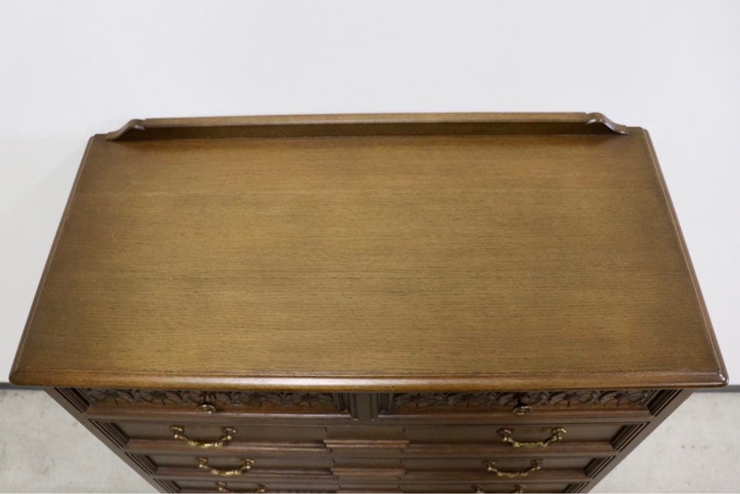 GMGK64○神戸家具 洋家具 6段チェスト 整理タンス 収納家具 彫刻 オー