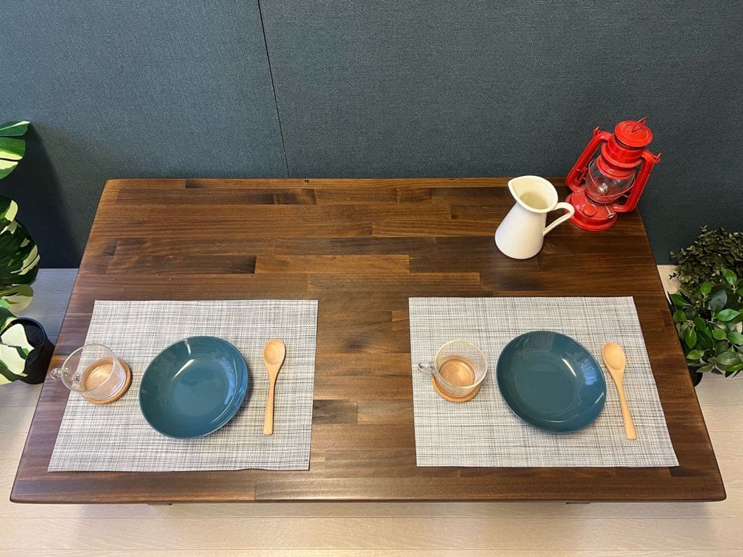 【送料無料】 ローテーブル 長方形 120cm 70cm パイン こげ茶 ロ型脚