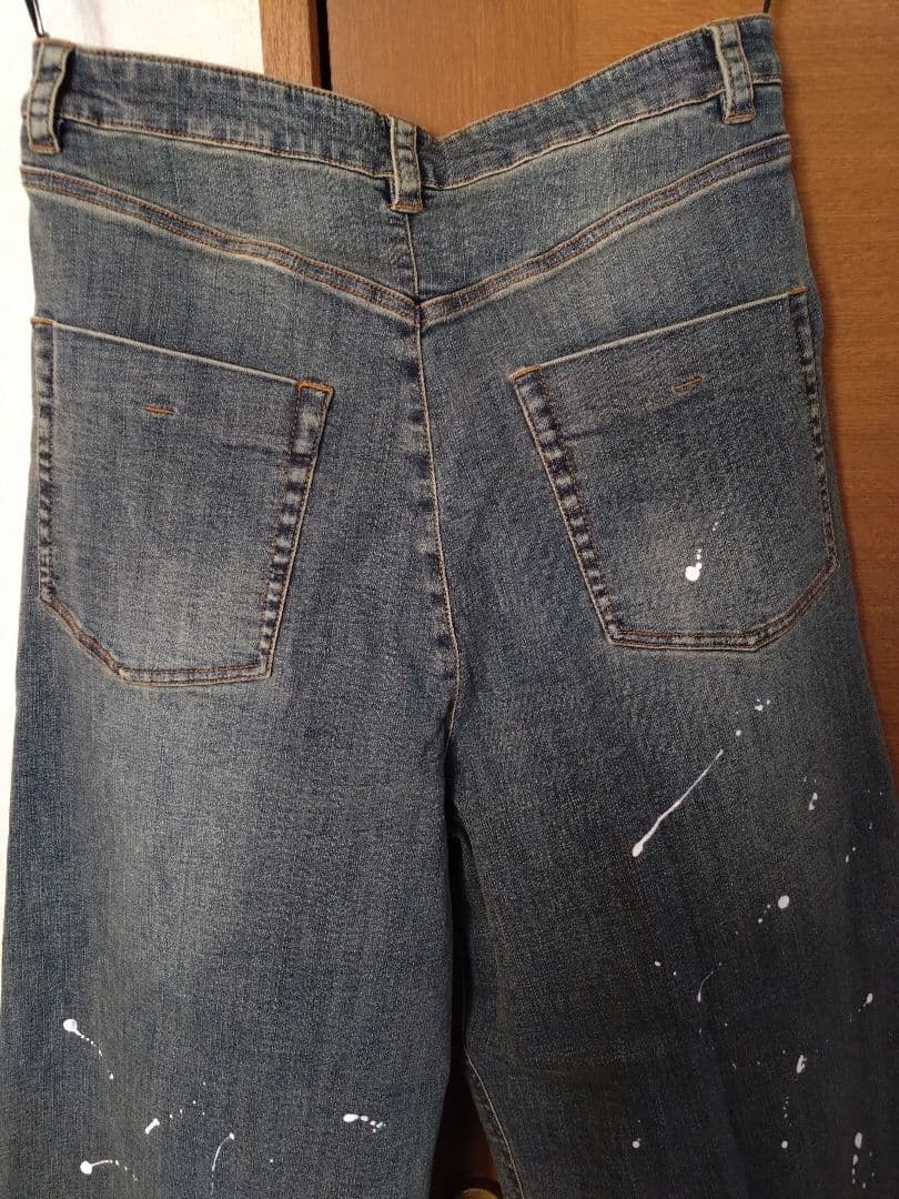 ayaneペイント加工バレルレッグデニムパンツ【新品】